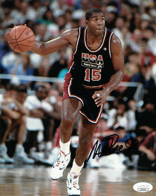 Magic Johnson signed Team USA Olympic Dream Team 8X10 Photo - JSA Hologram