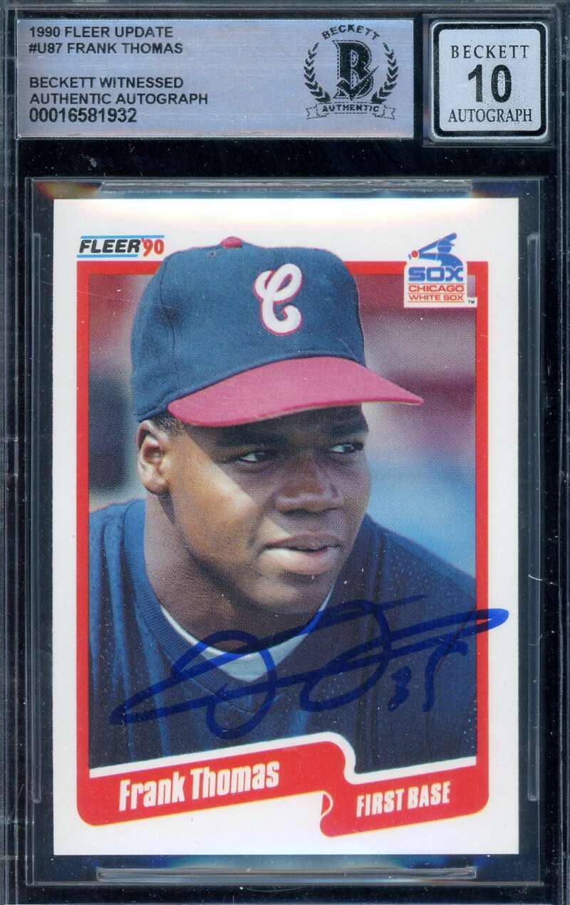 Frank Thomas Gem Mint 10 Beckett BAS Signed 1990 Fleer Update Rookie Autograph