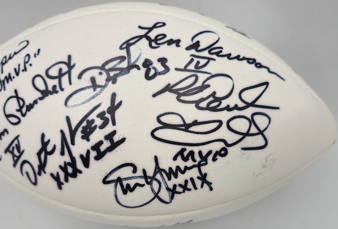 SB MVP's Signed White Wilson NFL Football 16 Sigs Joe Namath PSA/DNA AB10133