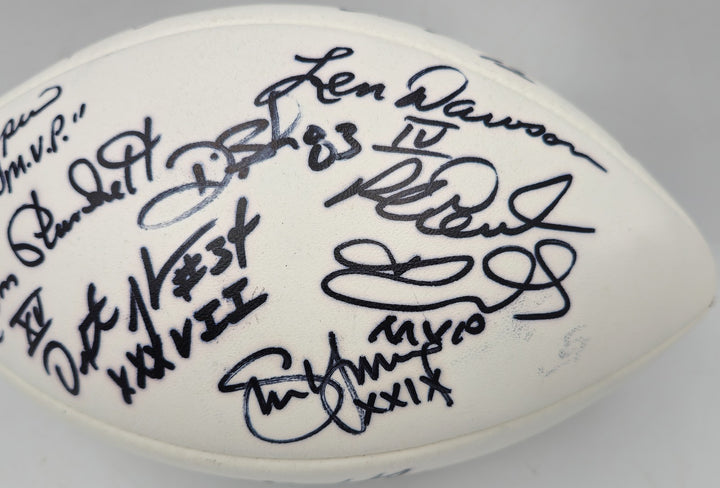 SB MVP's Signed White Wilson NFL Football 16 Sigs Joe Namath PSA/DNA AB10133