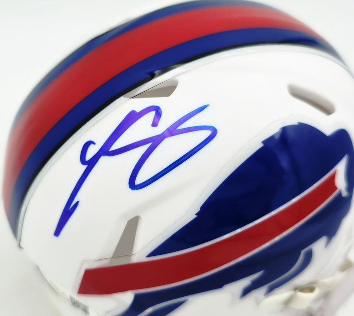 LeSean McCoy Signed Buffalo Bills White Speed Mini Helmet JSA Witness