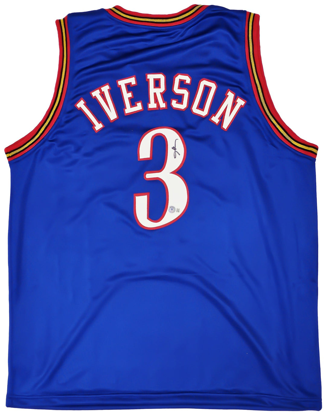 Philadelphia 76ers Allen Iverson Signed Blue Jersey Beckett Witness