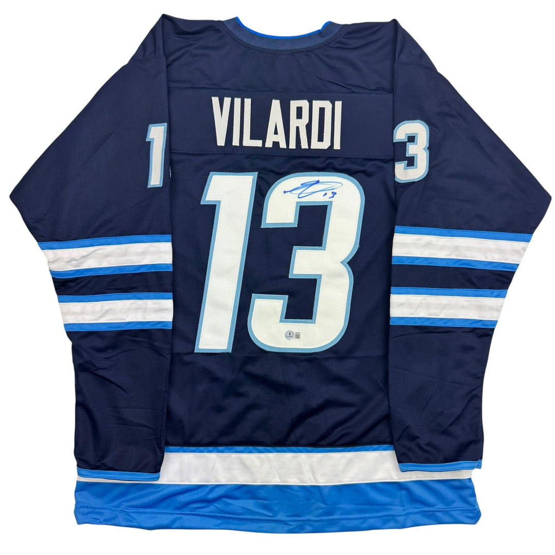 Autographed/Signed Gabriel Vilardi Winnipeg Blue Jersey Beckett BAS COA