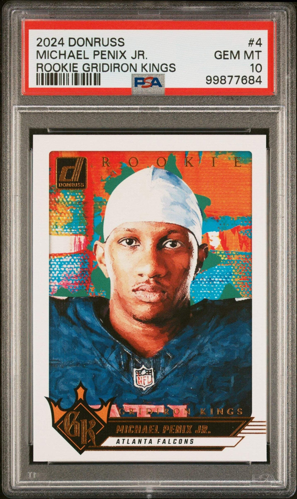 Graded 2024 Donruss Michael Penix Jr #4 Gridiron Kings RC Football Card PSA 10