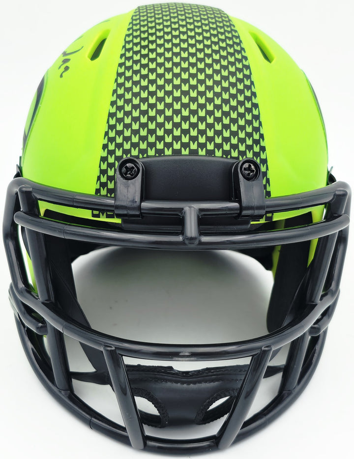 Rashid Shaheed Signed Seattle Seahawks Rave Green Speed Mini Helmet MCS Holo
