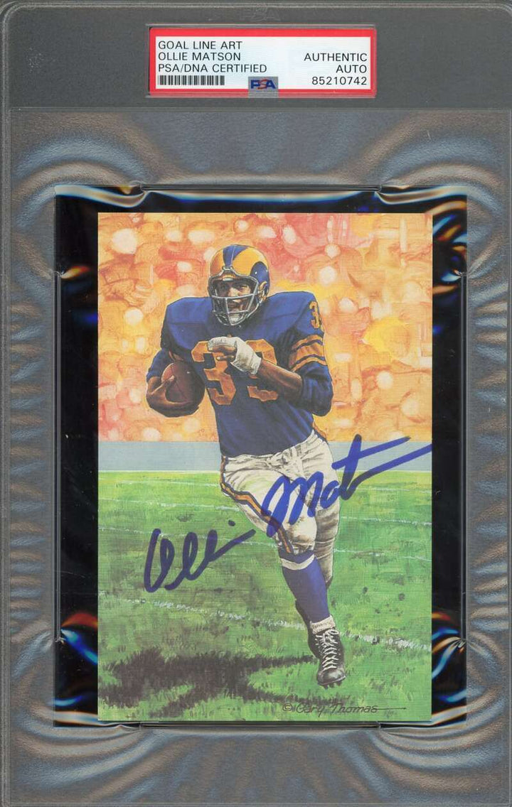 Ollie Matson PSA DNA Signed Goal Line Art Card GLAC Autograph
