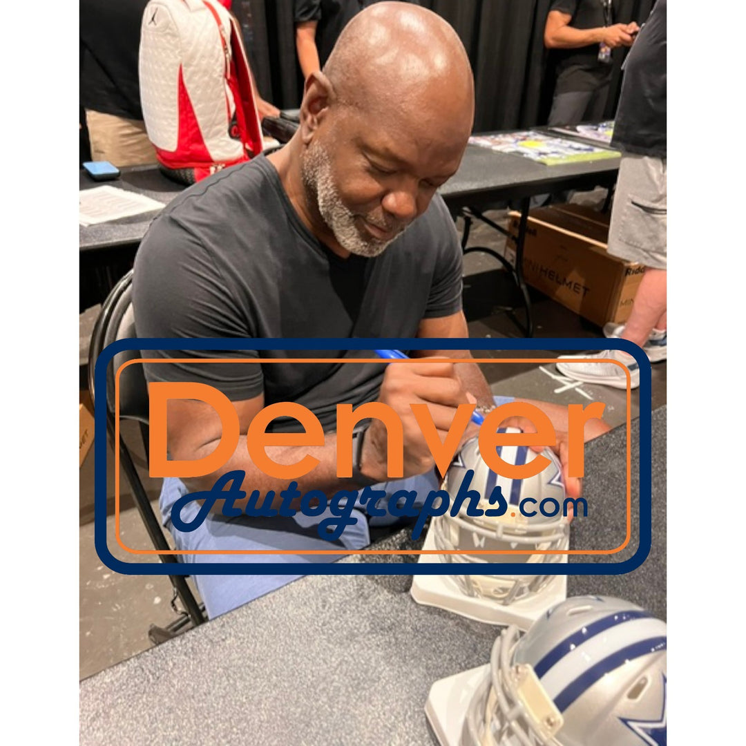 Emmitt Smith Autographed/Signed Dallas Cowboys Mini Helmet Beckett Witness 58226