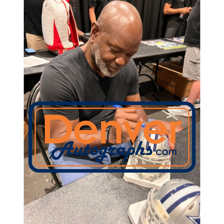 Emmitt Smith Autographed/Signed Dallas Cowboys Mini Helmet Beckett Witness 58226