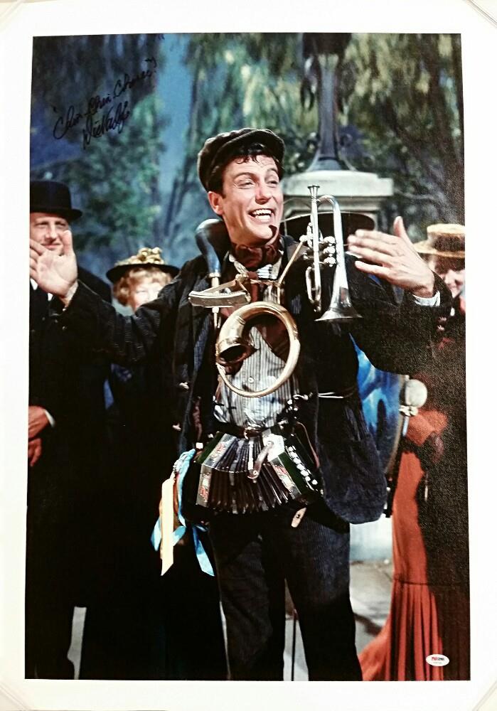 DICK VAN DYKE Signed "Chim-Chim-Cheree" Inscribed Mary Poppins 20x30 Canvas PSA