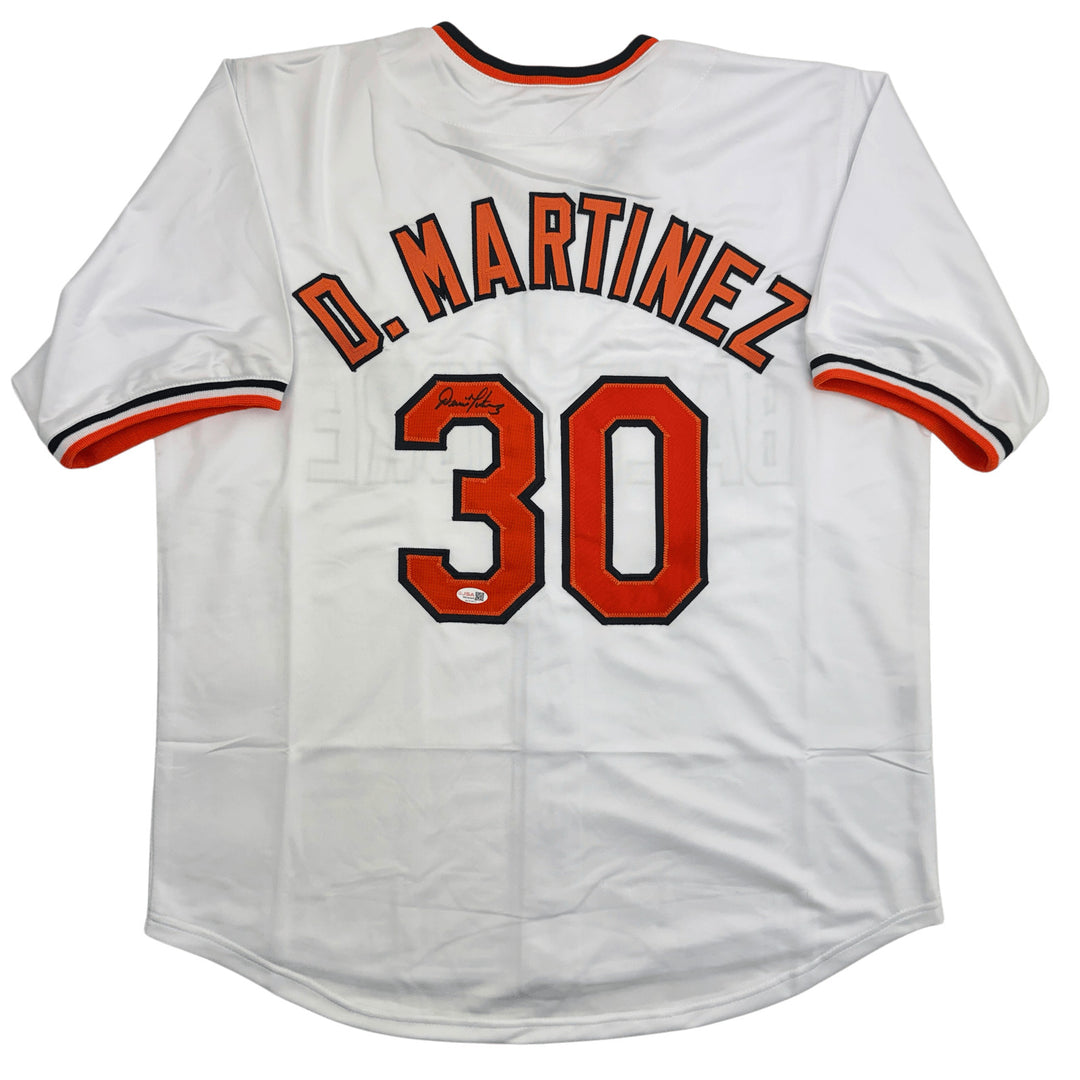 Autographed/Signed Dennis Martinez Baltimore White Baseball Jersey JSA COA