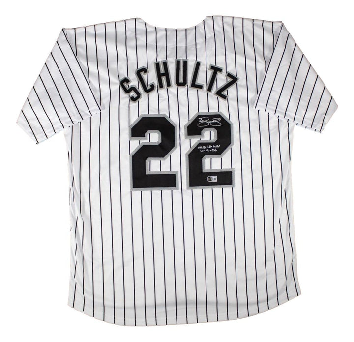 Noah Schultz Chicago Signed White Baseball Jersey MLB Debut 4-14-26 BAS
