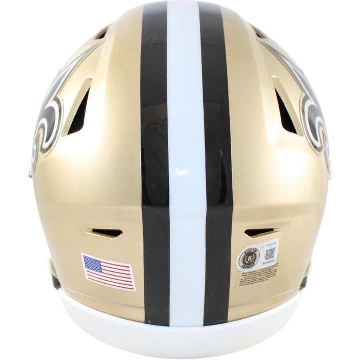 Drew Brees Autographed New Orleans Saints Mid-Size Midi Helmet Beckett WIT 58424