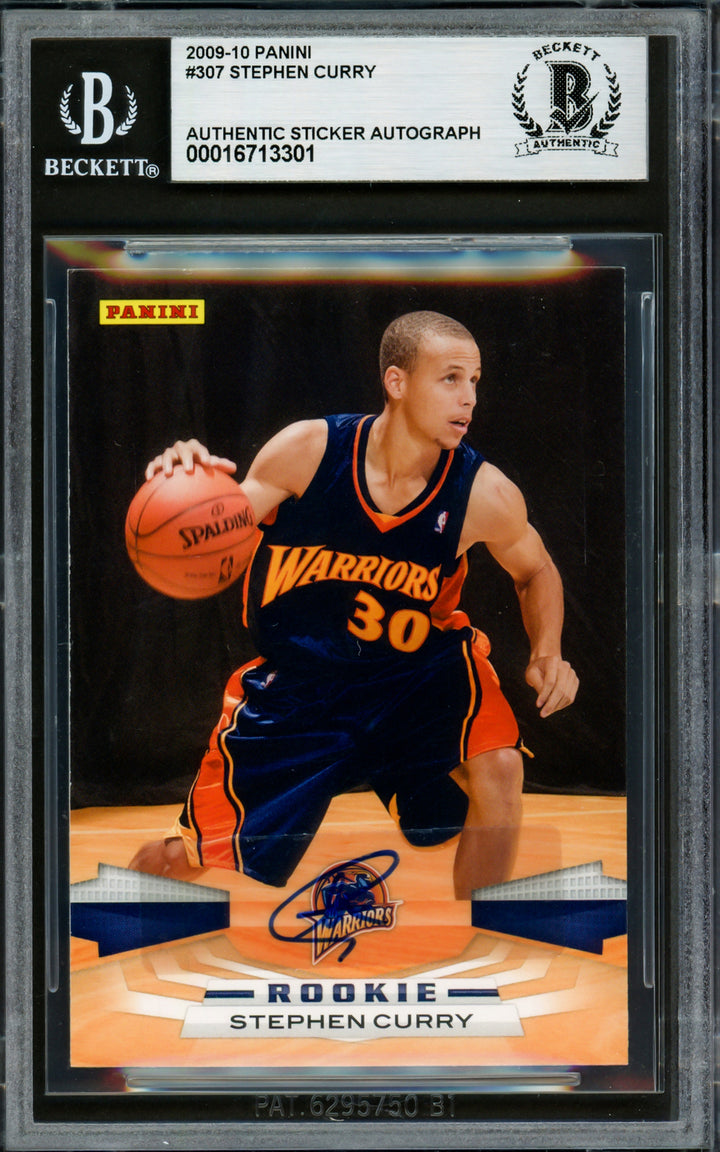 Stephen Curry Signed 2009-10 Panini RC 307 Warriors Beckett #16713301