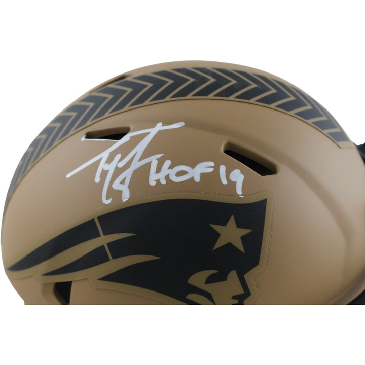 Ty Law Autographed New England Patriots 23 STS Mini Helmet HOF Beckett 54281