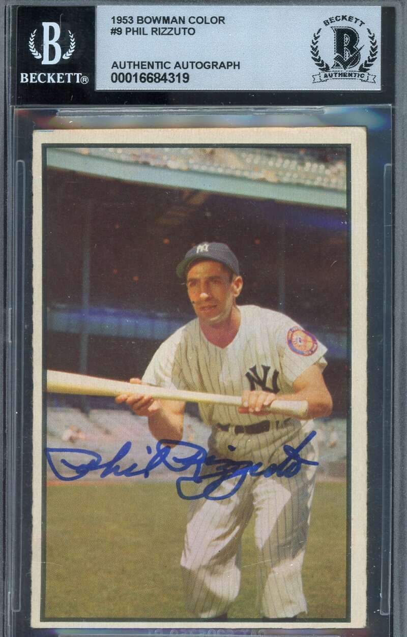 Phil Rizzuto Gem Mint 10 Beckett BAS Signed 1953 Bowman Color Autograph
