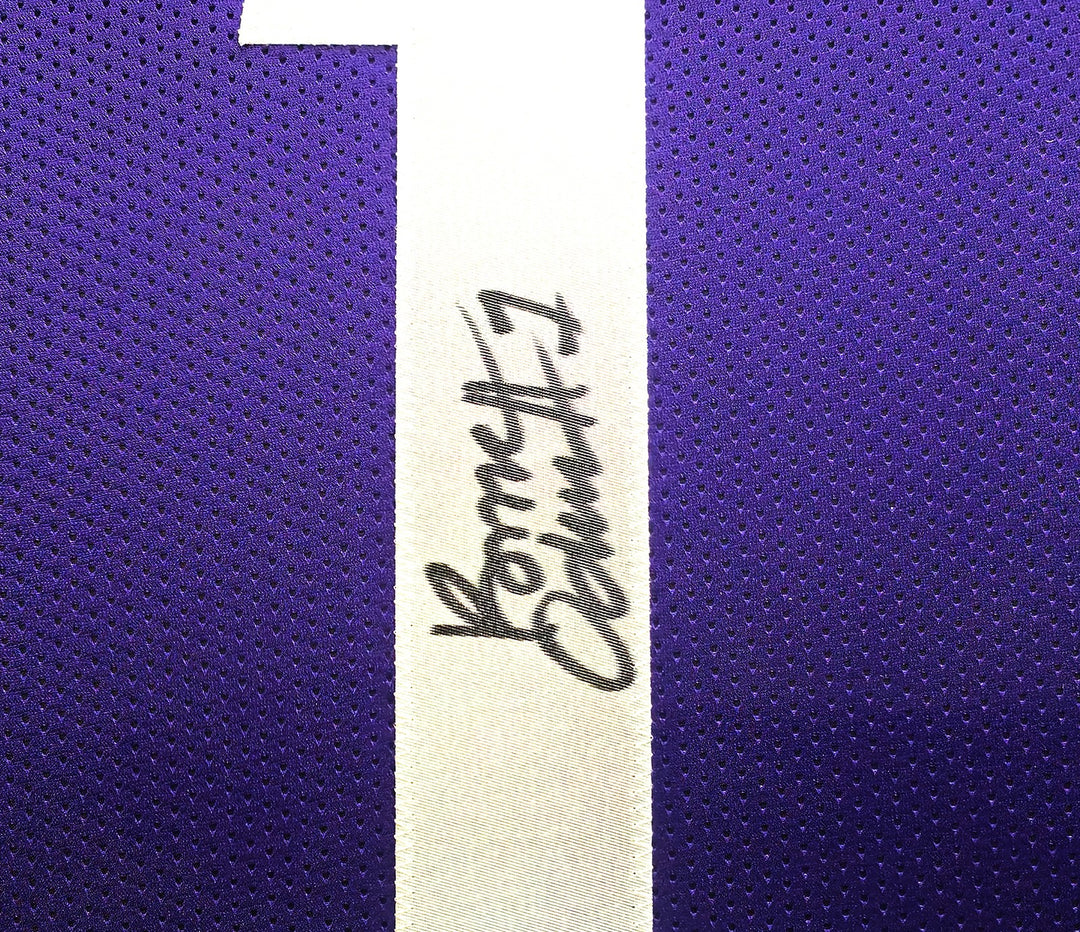 Washington Huskies Rome Odunze Signed Framed Purple Jersey Beckett BAS Witness