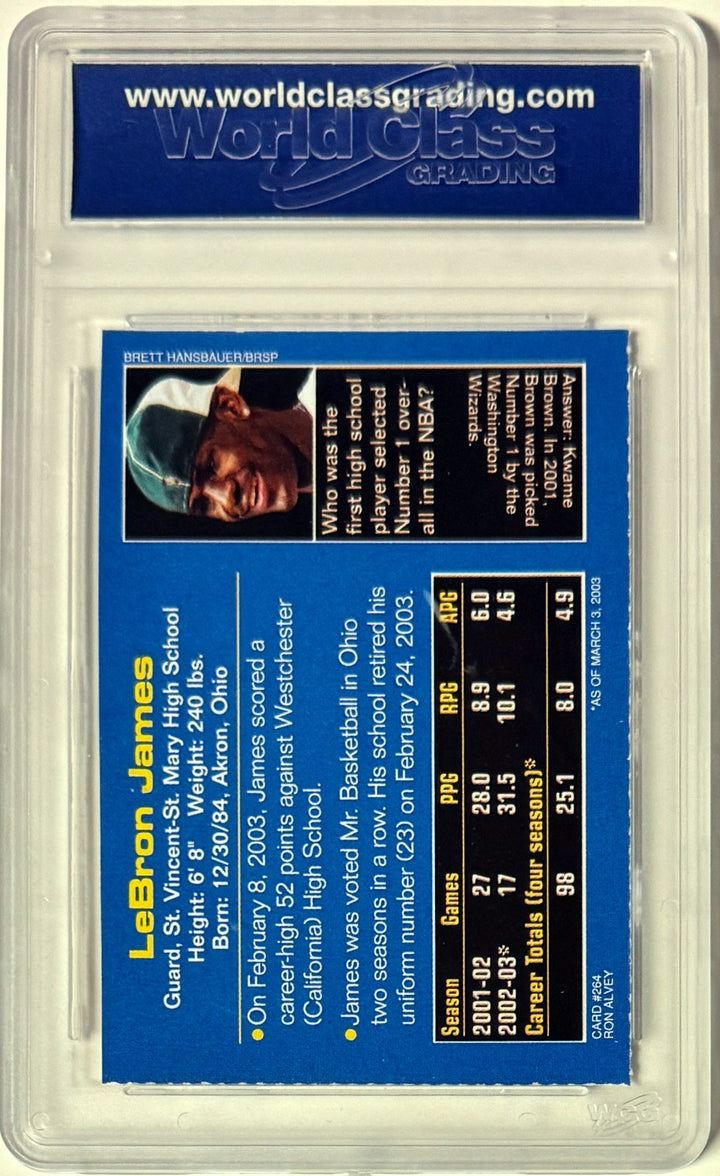 LeBron James 2003 S. I. For Kids Rookie Card #264- WCG Graded 10 Gem Mint