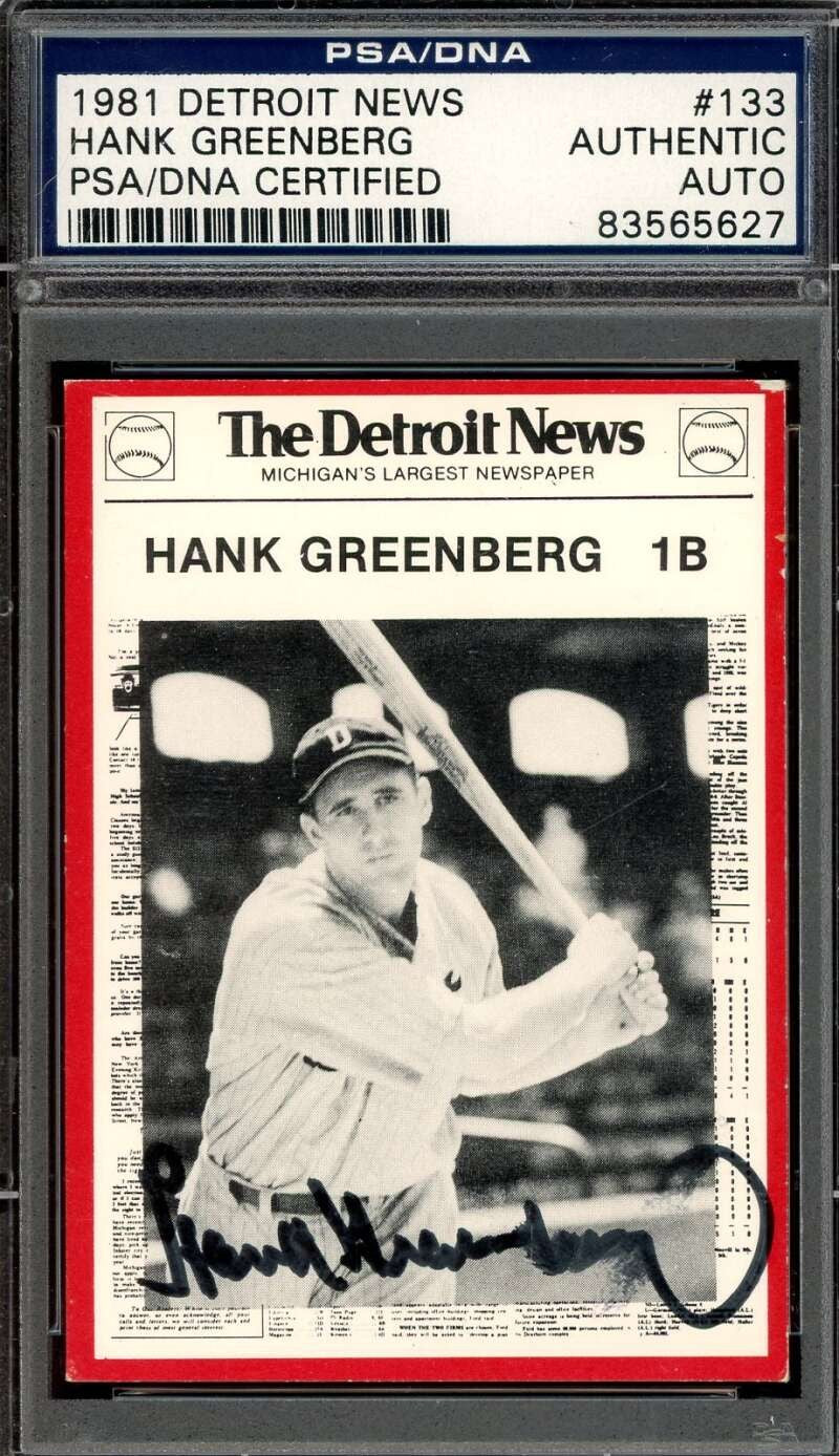 Hank Greenberg PSA DNA Signed 1981 Detroit News Autograph Rare