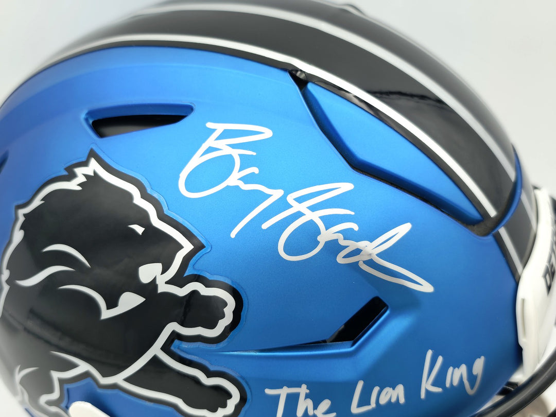 Barry Sanders Auto Lions Blue Full Size SpeedFlex Authentic Helmet "Lion King"