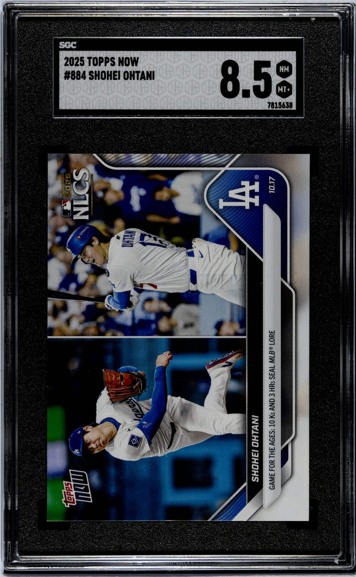 Graded 2025 Topps Now Shohei Ohtani #884 Baseball Card SGC 8.5 Near Mint