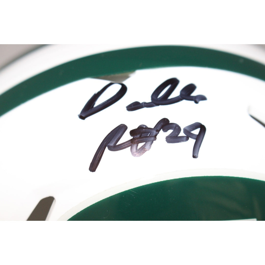 Darrelle Revis Autographed/Signed New York Jets TB Mini Helmet Beckett 42355