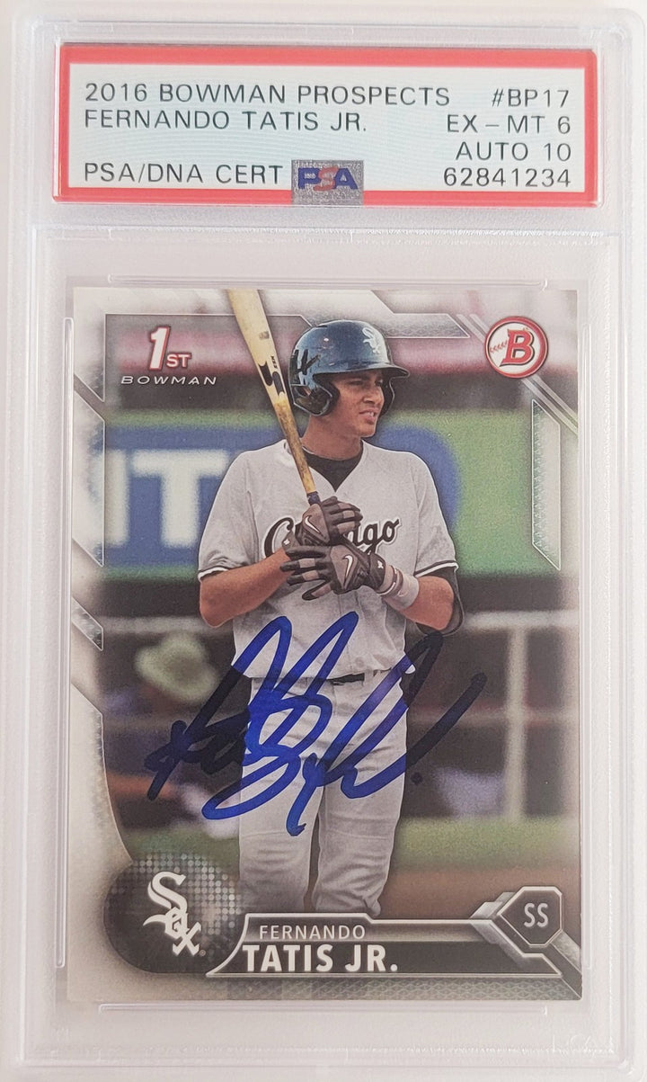 Fernando Tatis Jr. Signed 2016 Bowman Prospects RC BP17 PSA 6 Sig 10 PSA/DNA