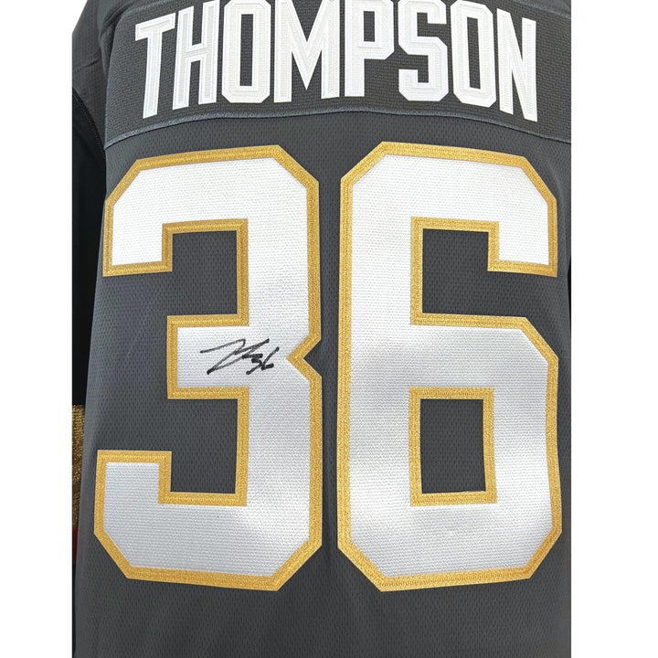 Logan Thompson Autographed Vegas Golden Knights Jersey COA IGM Signed Grey