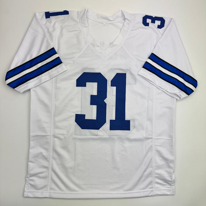 Autographed/Signed Roy Williams Dallas White Football Jersey Beckett BAS COA