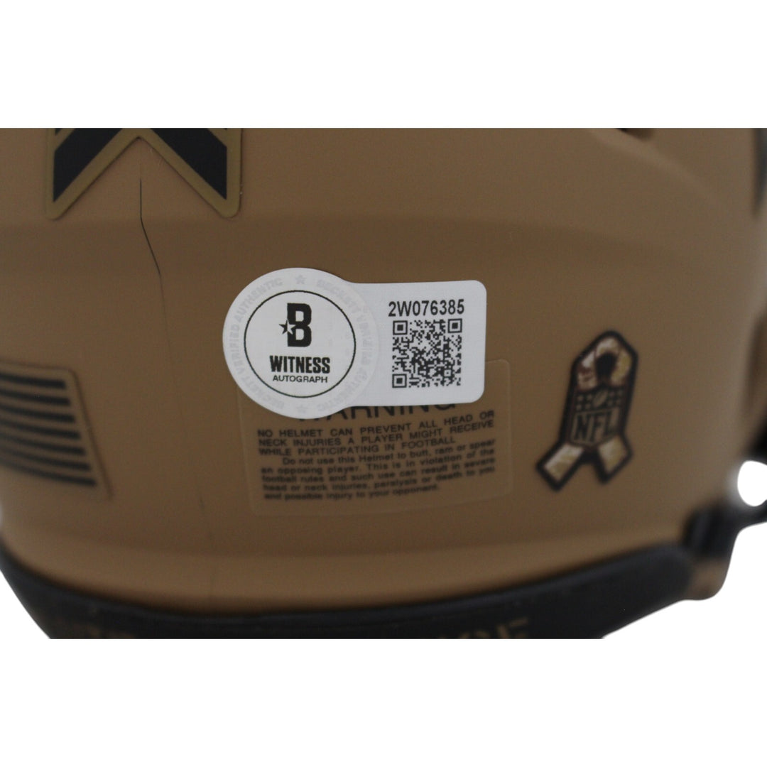 Jimmy Johnson Autographed Dallas Cowboys 23 Salute Mini Helmet Beckett 48641