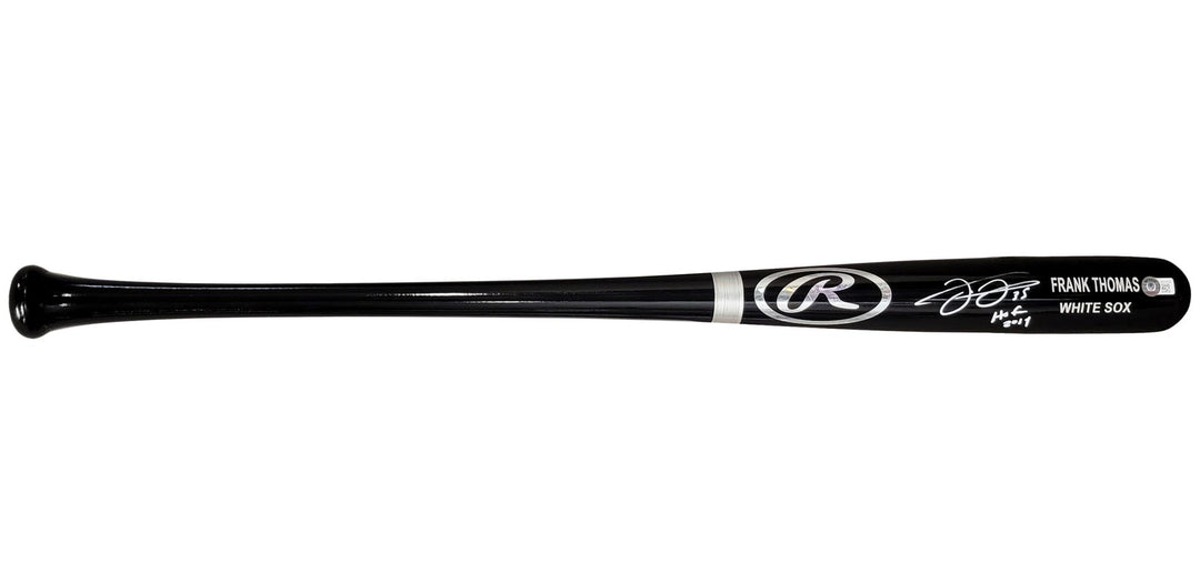 Frank Thomas Auto Black Rawlings Game Model Bat White Sox "HOF 2014" Beckett Wit