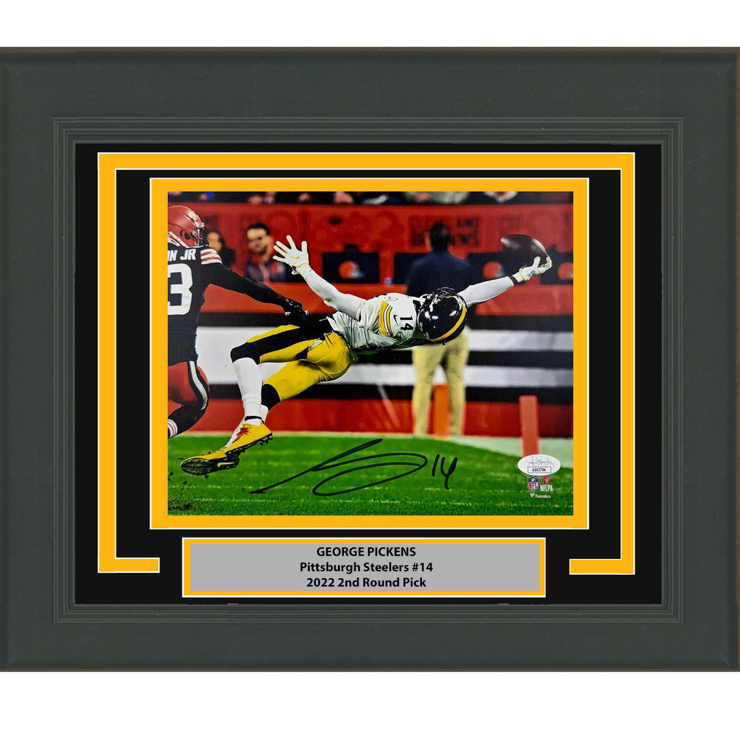 Framed Autographed/Signed George Pickens Pittsburgh Steelers 16x20 Photo JSA COA