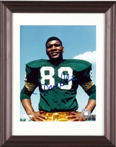 Dave Robinson signed Green Bay Packers NFL 8x10 Photo Framed Minor Ding - COA