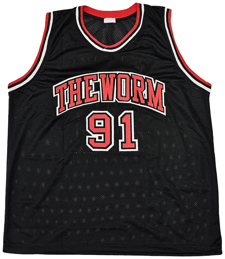 Chicago Bulls Dennis Rodman Autographed Signed Black Jersey JSA