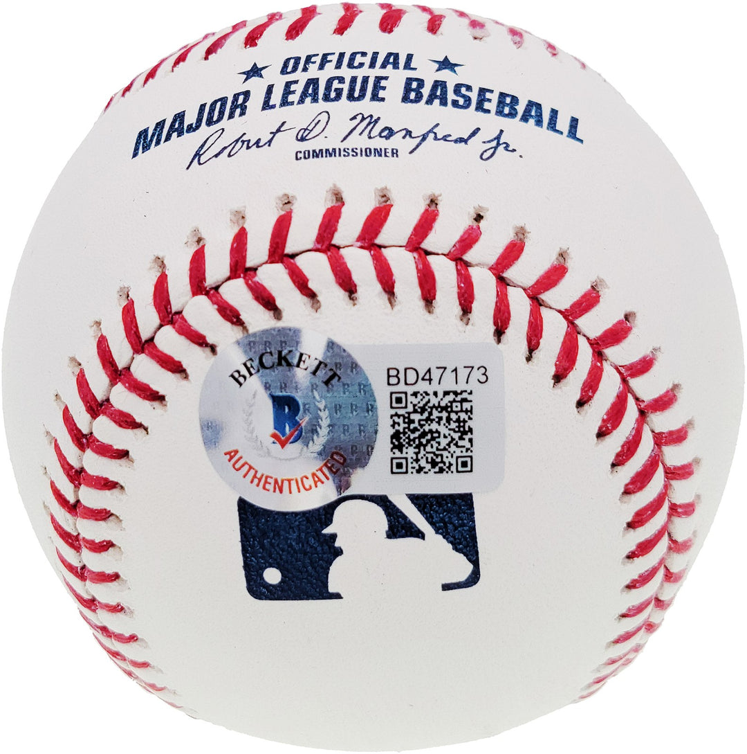 Nolan Ryan Signed Official MLB Baseball Texas Rangers "69 WS Champs" Beckett BAS
