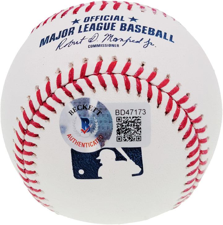 Nolan Ryan Signed Official MLB Baseball Texas Rangers "69 WS Champs" Beckett BAS