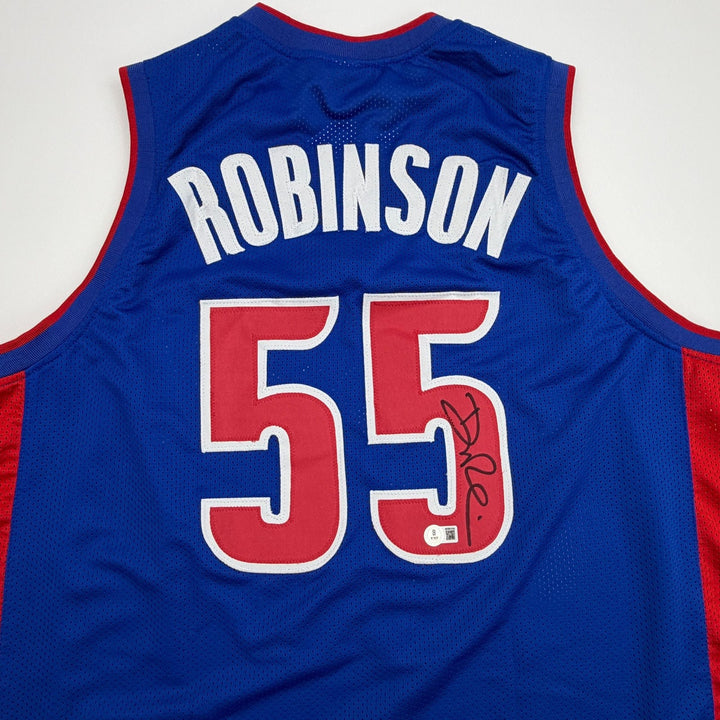 Autographed/Signed Duncan Robinson Detroit Blue Basketball Jersey Beckett COA