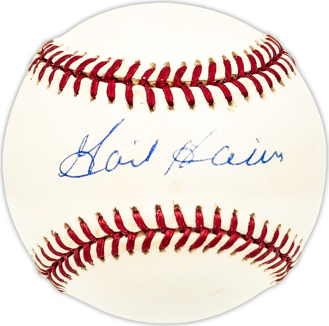 Gail Harris Signed Official NL Baseball New York Giants Beckett BAS QR #BM25167
