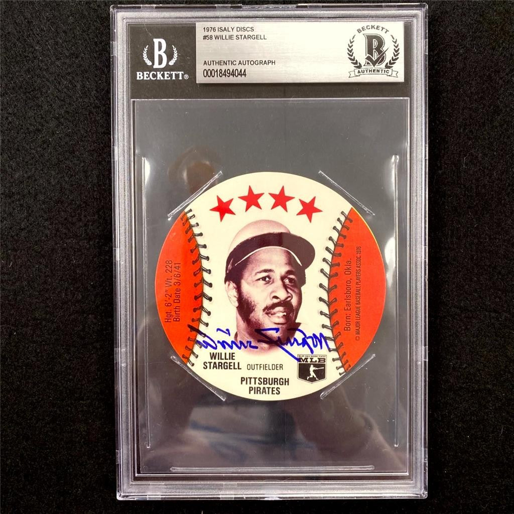 Willie Stargell signed 1976 Isaly Crane Discs 58 card auto autograph Beckett BAS