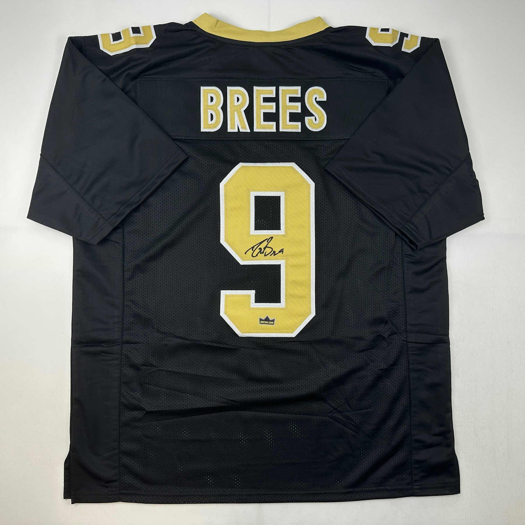 Facsimile Autographed Drew Brees New Orleans Black Reprint Jersey Size Men's XL