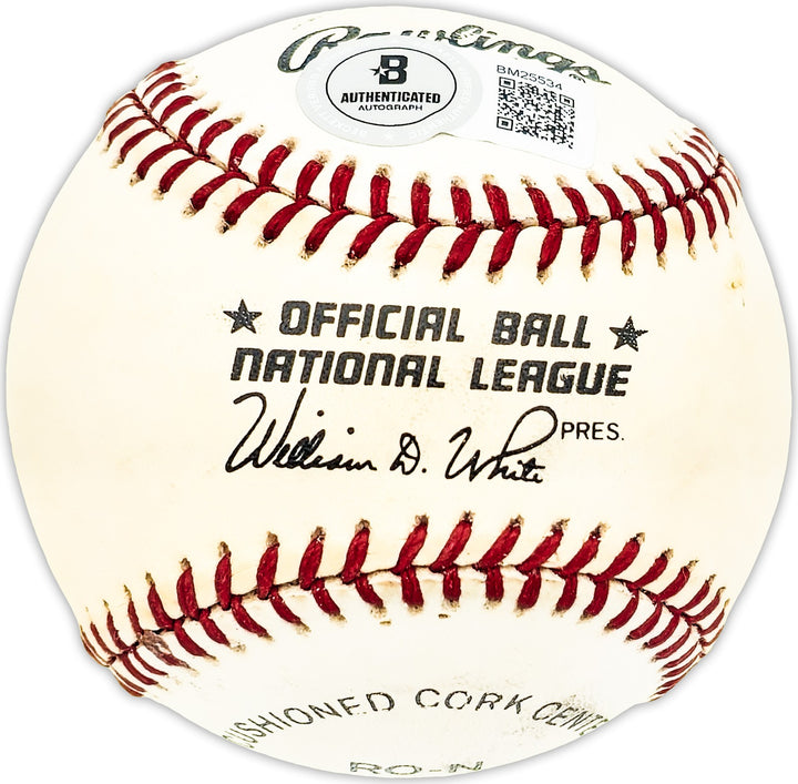 Bill Antonelli Signed Official NL Baseball Brooklyn Dodgers Beckett QR #BM25534