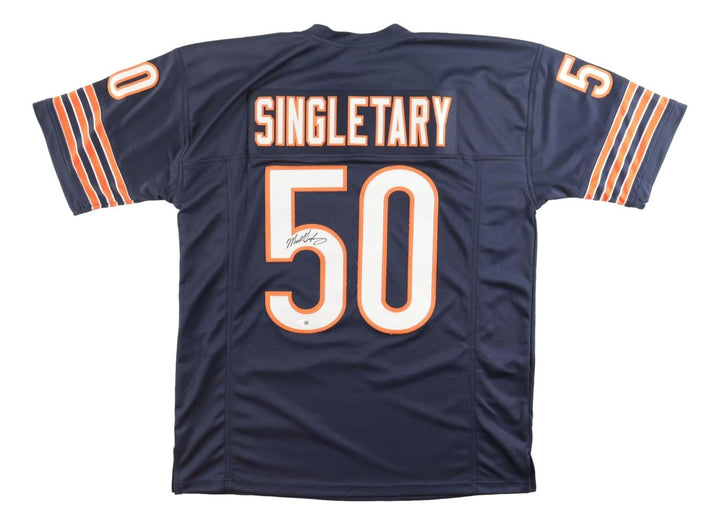 Mike Singletary Chicago Signed Navy Football Jersey JSA QR Hologram