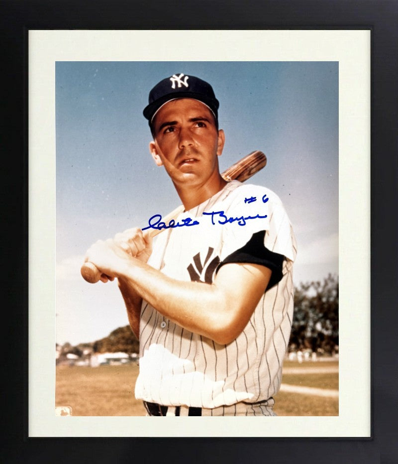 Clete Boyer signed New York Yankees MLB 8x10 Photo #6 minor dings Framed- COA
