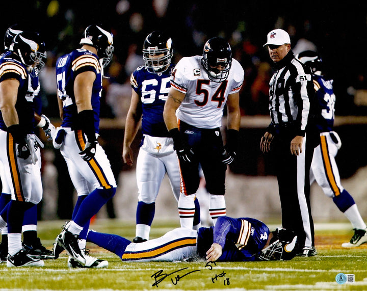 Brian Urlacher Signed 16x20 Photo Chicago Bears "HOF 18" Beckett BAS Witness