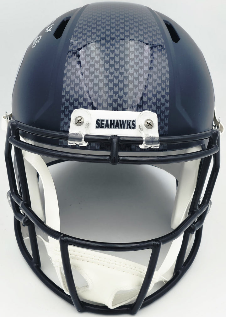 Rashid Shaheed Signed Seahawks Blue Full Size Speed Replica Helmet MCS Holo