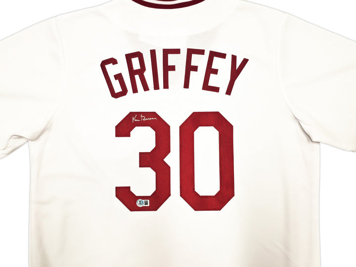 Reds Ken Griffey Sr Auto White Nike Cooperstown Collection Jersey Size Large BAS