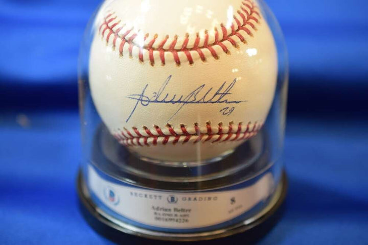 Adrian Beltre NM MT 8 Beckett BAS Autographed OML Major League Signed Baseball