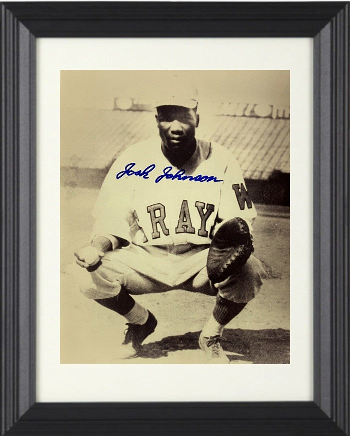 Josh Johnson signed Homestead Grays Negro League B&W 8x10 Photo Framed- COA