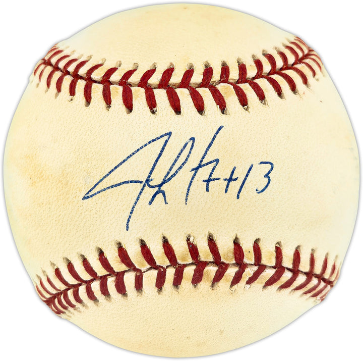 Jim Leyritz Autographed Signed Official 1996 WS Logo Baseball Yankees Beckett