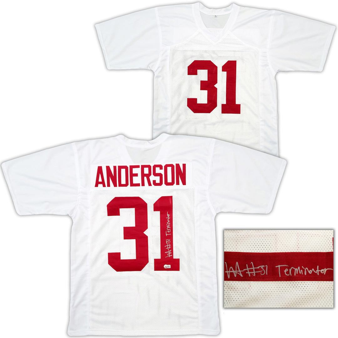 Alabama Crimson Tide Will Anderson Auto Signed White Jersey "Terminator" Beckett