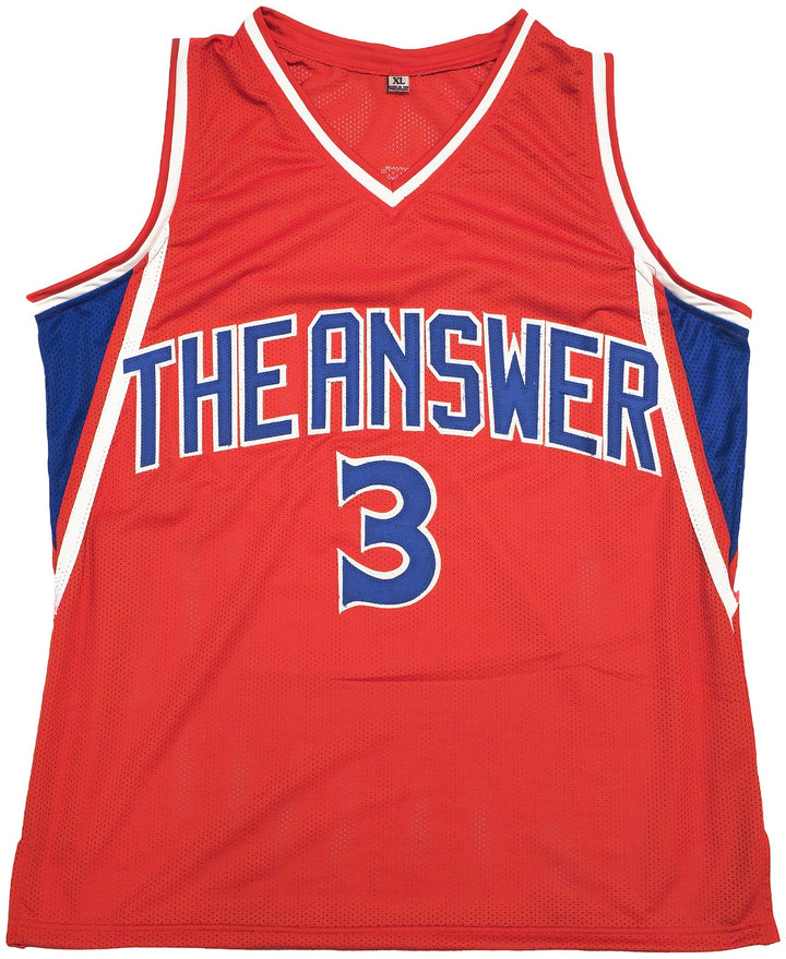 Philadelphia 76ers Allen Iverson Autographed Signed Red Jersey Beckett Wit